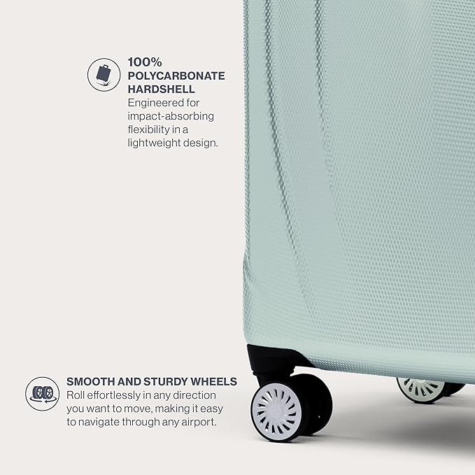 Travelpro Pathways 3 Hardside Expandable Luggage, 8 Spinner Wheels, Lightweight Hard Shell Suitcase, Cloud Grey, Checked Medium 25 Inch