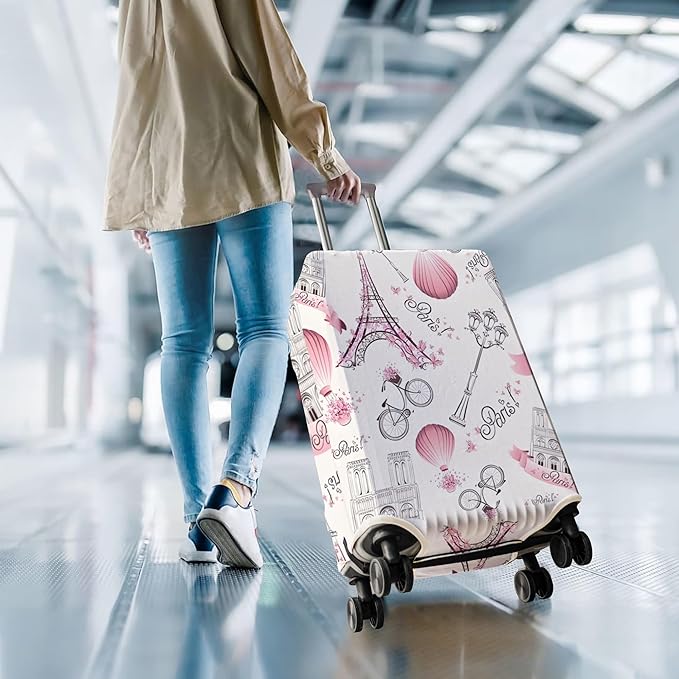 Travel Luggage Cover Suitcase Protector Fits 18-32 Inch Wheel Covers PatternedTravel Related Items Flower Luggage Protector Elastic XL