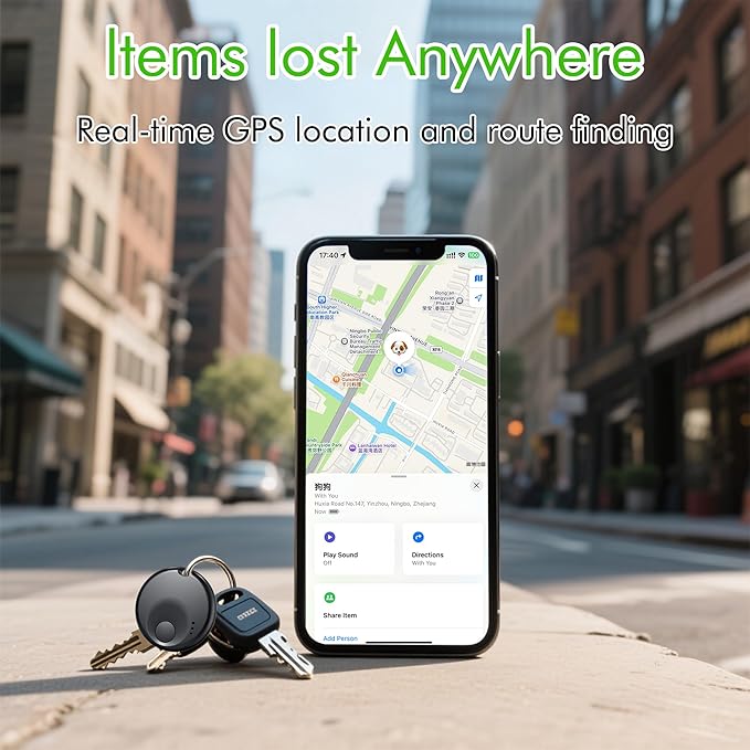 Premium Tracker Tag - Smart Bluetooth Tracker, Works with Apple Find My APP (iOS Only, Not for Android), Smart Tag Keys Finder & Item Locator for Keys, Luggage, Pets & Wallet (2 Pack Black)