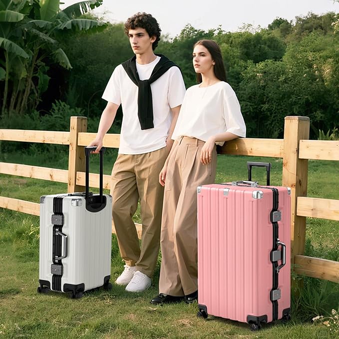 Krute Aluminum Frame Carry On Luggage 20 Inch Zipperless Luggages USB Charger Hardside PC Suitcase With Spinner Wheels Airline Approved Hard Shell Suitcases with TSA Lock (1 Piece)