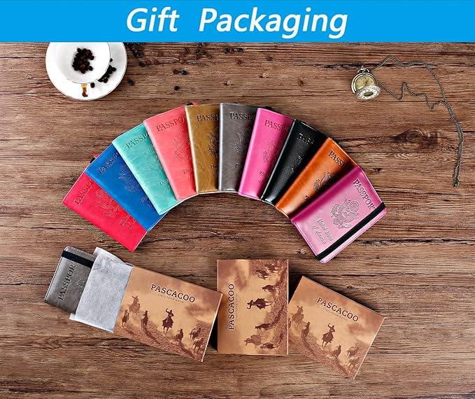 Passport Holder Cover Wallet Travel Essentials RFID Blocking Leather Card Case International Must Haves Travel Accessories for Women Men(101#Black)
