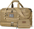 ETRONIK Travel Bag for Men Women, Gym Bag & Tactical Duffle Bags for Travel, Carry on with Toiletry Bag and Shoe Compartment, Weekender Overnight Trip with Wet Pocket for Workout Medical, Brown