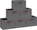 GhvyenntteS Large Fabric Storage Bins 6 Pack, 15x11x9.6 Inch Storage Baskets for Shelves, Foldable Closet Storage Bins for Shelves, Closet Organizers and Storage Boxes, Gray