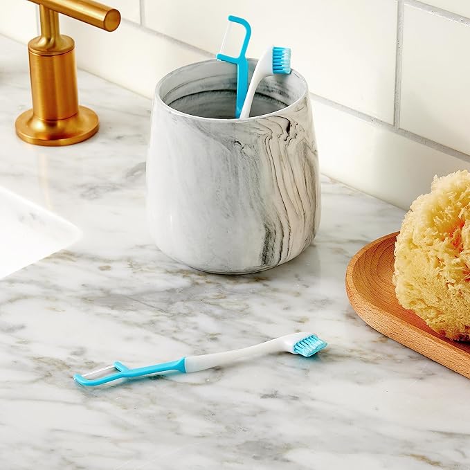 The Evolution of Oral Care | 4-in-1 Tool (Paste + Brush + Floss + Pick) | Individually Wrapped | Disposable | Prepasted Travel Toothbrushes | Small Adult Toothbrush - (48-Pack)