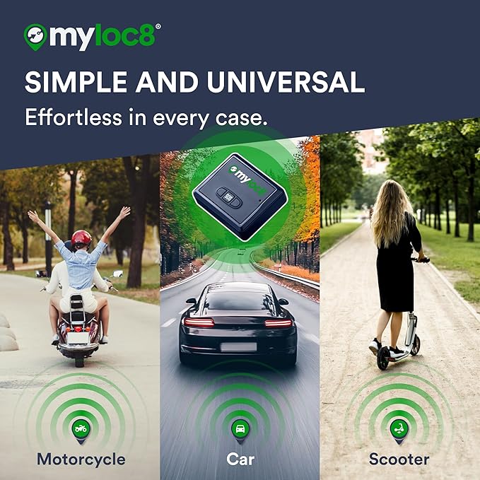 GPS Tracker for Vehicles with Magnet– 4G LTE Real-Time Location Device with App, Built-in SIM, 14-Day Battery – Anti-Theft GPS Tracker for Car, Motorcycle, Scooter, Bike - 4-Mo Subscription Incl