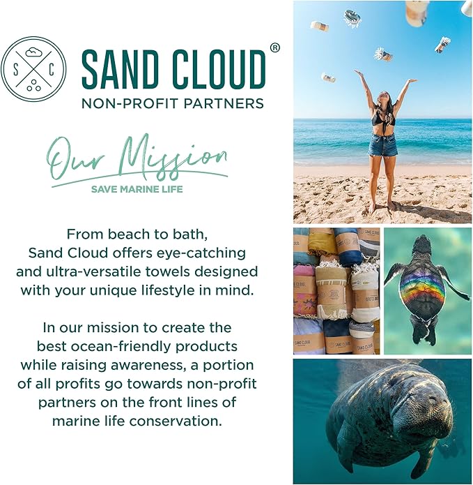 Sand Cloud Extra Large Turkish Beach Towel - Sand Free - 100% Organic Turkish Cotton Yarn - Quick Dry Towel for Beach, Picnic Blanket or Throw - As Seen on Shark Tank - Tie Dye (Wanderlust)