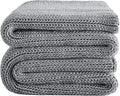 L'AGRATY Knitted Weighted Blanket - 48"x72" 20lbs Cooling Chunky Knit Heavy Blanket for Adults Braided Crochet Throw Thick Cable Yarn Knit Decorative No Beads Evenly Weighted Machine Washable