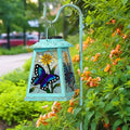 Butterfly Solar Lantern with Shepherd Hook, Outdoor Hanging Metal LED Garden Light Waterproof for Patio Yard Pathway, Unique Butterfly Lantern Decor and Meaningful Garden Gift for Mom Grandma Women