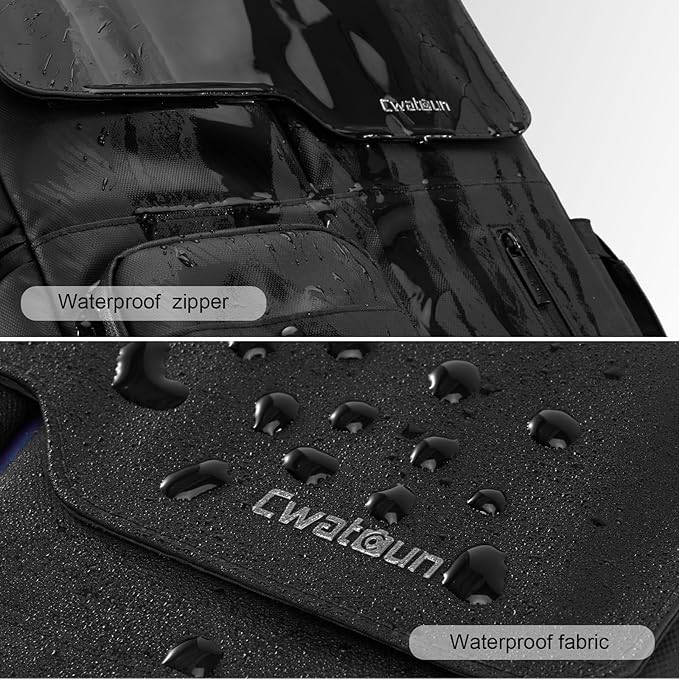 Cwatcun Camera Backpack Waterproof Camera Bag, Multi-Functional Travel Photography Bag Camera Case with 15.6" Laptop Compartment and Tripod Holder for Canon/Nikon/Sony SLR/DSLR/Mirrorless Camera