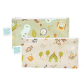 Bumkins Reusable Snack Bags, for Kids School Lunch and for Adults Portion, Washable Fabric, Waterproof Cloth Zip Bag, Supplies Travel Pouch, Food-Safe, 2-pk Camp Friends and Gear