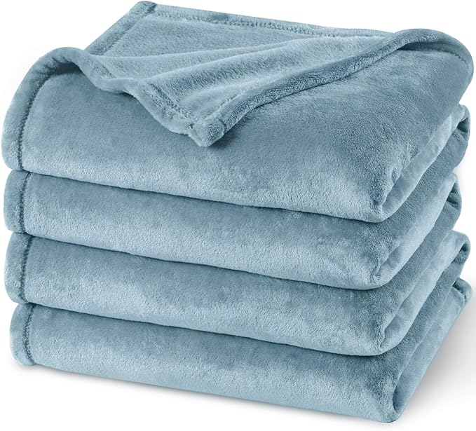 PHF Ultra Soft Fleece Blanket Twin Size, No Shed No Pilling Luxury Plush Cozy 300GSM Lightweight Twin XL Blanket for Bed, Couch, Chair, Sofa Suitable for All Season, 76" x 90", Dusty Blue