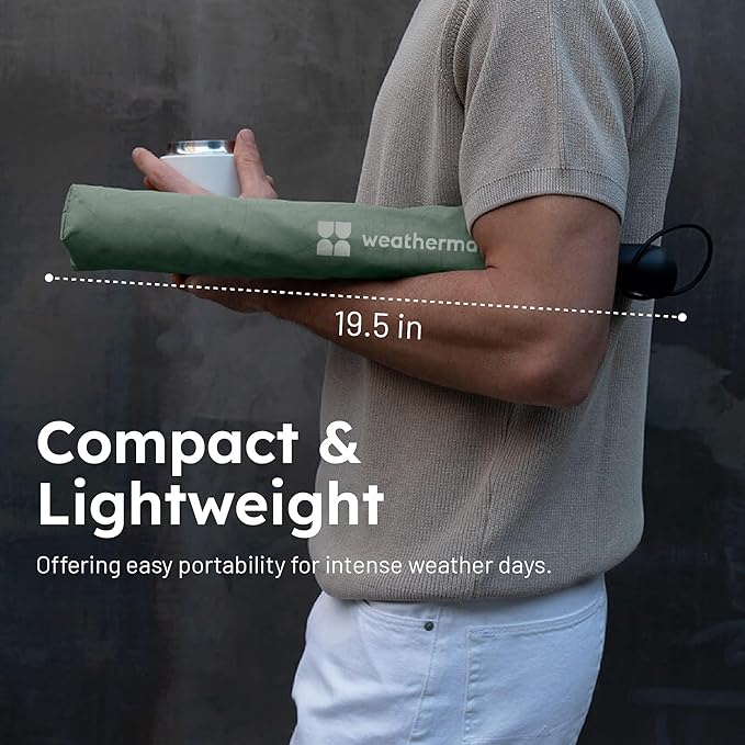 Weatherman Premium Collapsible Travel Umbrella - Windproof, Compact, Easy Auto Open - Resists Up to 55 MPH Winds - Perfect for Rain, Wind, Backpack, Car - Folding Umbrella (Black)