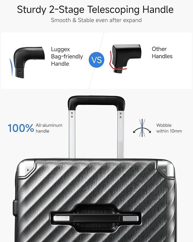 Trunk Luggage, Expandable PC Hard Shell Large Checked 28 Inch Suitcase with Shock - Absorbing Wheels & TSA Lock, Blue, 91L - 105L