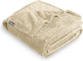 Bare Home Textured Fleece Blanket - Twin/Twin Extra Long - Ultra-Soft Lightweight for Bed, Sofa, and Couch - Luxury Microplush - Cozy Warm Blanket (Twin/Twin XL, Chevron Oyster)