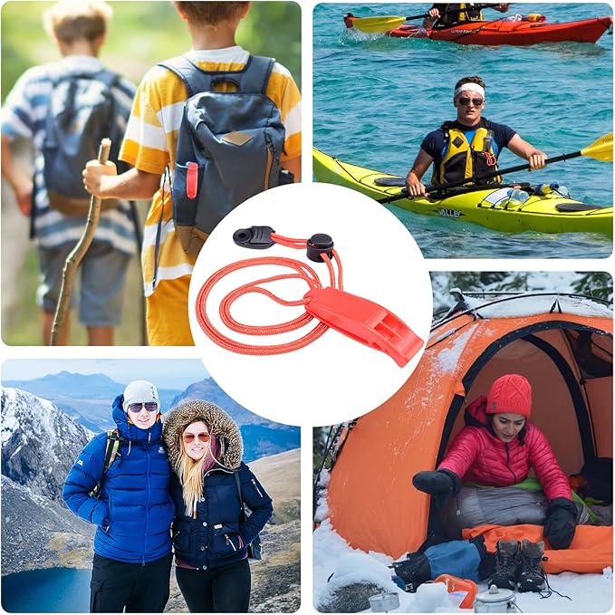 4Pack Emergency Whistles with Adjustable Reflective Lanyard, Shrill Loud Safety Whistle for Outdoor Survival Hiking Camping Hunting Fishing Kayak Life Vest Jacket Boating Rescue Signal (MilitaryGreen)