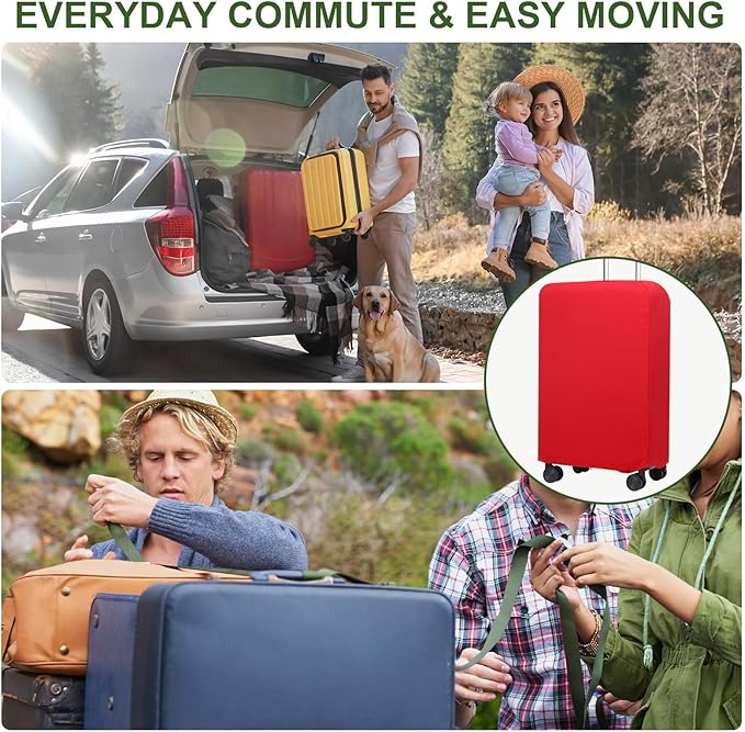 PATIKIL Luggage Cover, Suitcases Covers Elastic Carry on Cover Protector Washable Scratch-Resistant Fits 19-21 Inch Luggage for Travel Business Trips, Red
