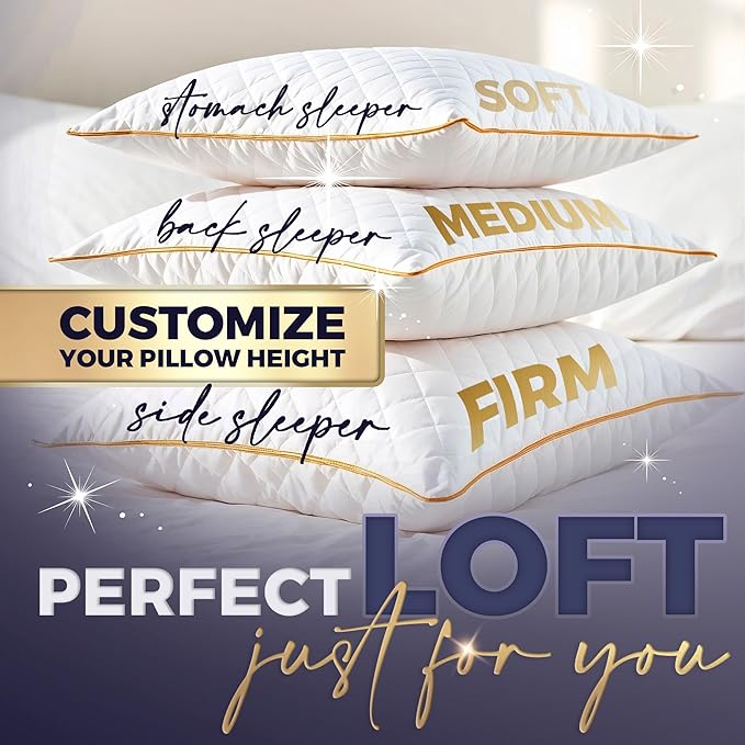Royal Therapy King Memory Foam Pillows - Shredded Memory Foam Pillow for All Sleep Positions - Medium Firm Pillow with Adjustable Loft - Bamboo-Derived Rayon Cover - CertiPUR-US & Oeko-TEX Certified