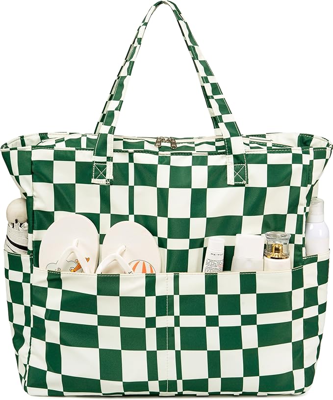 Waterproof Beach Tote Pool Bags for Women Ladies Extra Large Gym Tote Carry On Bag With Wet Compartment for Weekender Travel