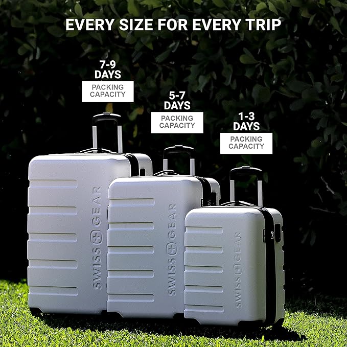 SwissGear 7366 Hardside Expandable Luggage with Spinner Wheels, Cobalt, Checked-Medium 23-Inch