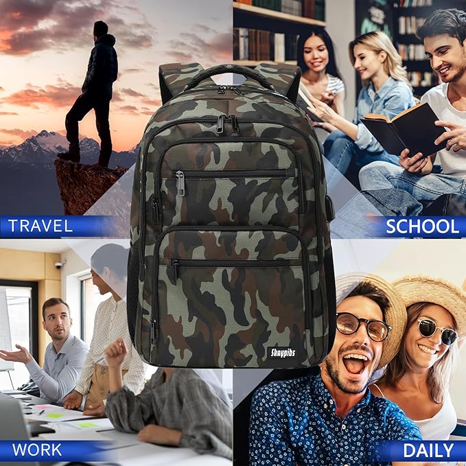 Backpck for Women Men, School backpacks for Girls Teen Boys, 15.6 inch Laptop Back Packs with USB Charger Port, Mochilas for Business, College