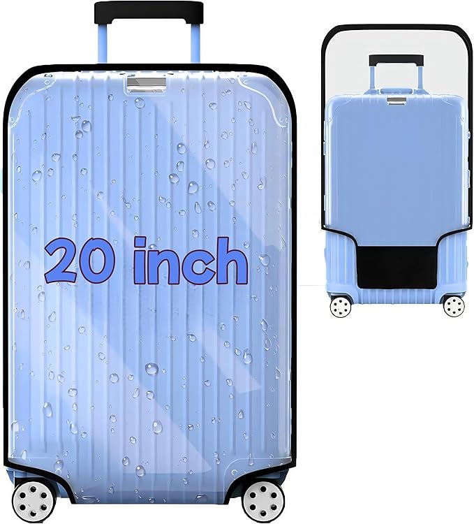 Luggage cCover Protector Clear PVC Suitcase Covers for Luggage Thick Transparent Waterproof Suitcase Protector with Large for 20"/24"/28"/30" inch