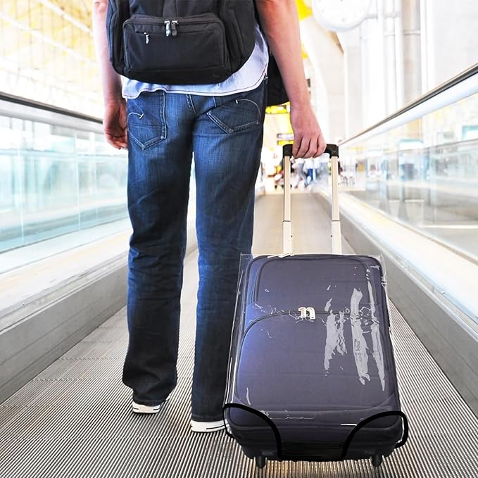 HYPER VENTURE Clear PVC Luggage Cover Full Transparent Suitcase Protector Fits 28 Inch Luggage, L