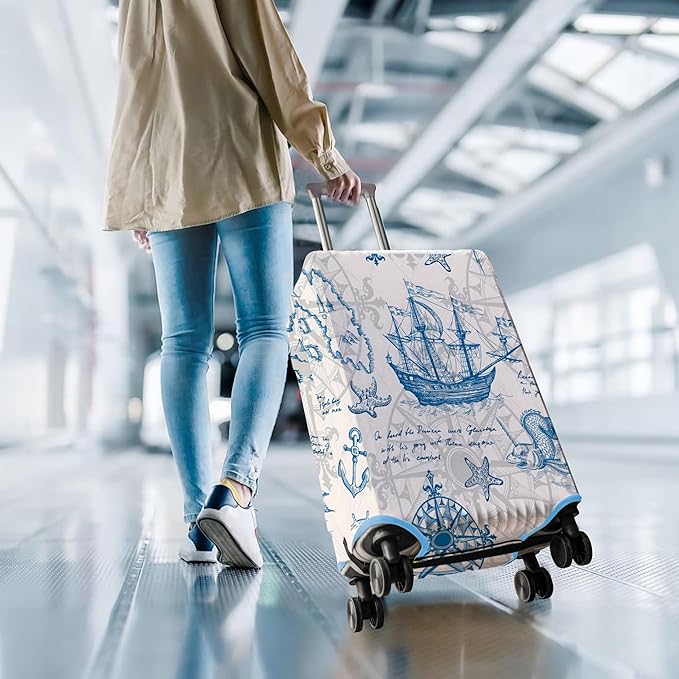 Travel Luggage Cover Suitcase Protector Fits 18-32 Inch Wheel Covers PatternedTravel Related Items Flower Luggage Protector Elastic XL