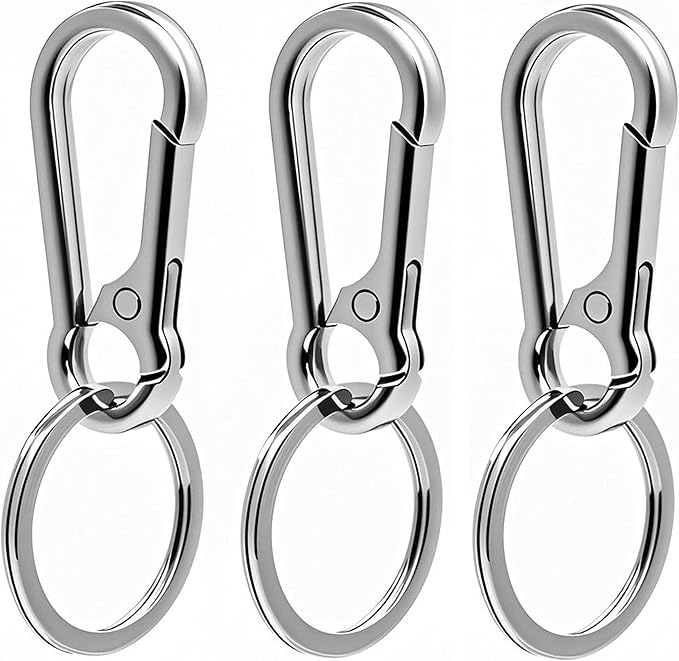 Keychain Keyring Set for Men Women Classic Metal Home Car Key Holder Organizer Portable Carabiner Clip Accessories 2PCS
