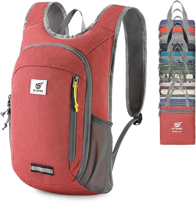 SKYSPER Small Daypack 10L Hiking Backpack Packable Lightweight Travel Day Pack for Women Men