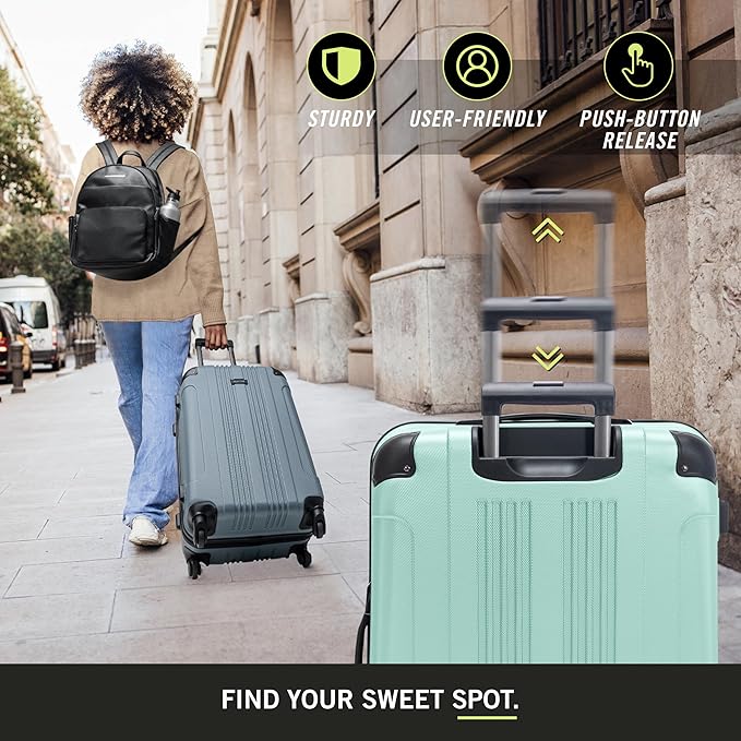 Kenneth Cole REACTION Out of Bounds, Mint Blue, 20-Inch Carry On