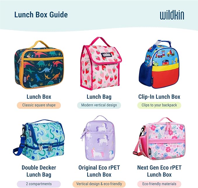 Wildkin Kids Insulated Lunch Bag – Reusable, Ideal for Hot/Cold Snacks, School & Travel - Robots