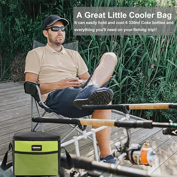 6 Can/5L Lunch Bag for Women Men Portable Lunch Box Small Cooler Bag Soft Collapsible Reusable Insulated Lunch Tote for Everyday Work Travel (Blue)
