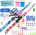 Kids Fishing Pole, Portable Telescopic Kids Fishing Poles for Boys and Girls, Fishing Rod and Reel Combo Kit with Tackle Box, and Fishing Net, Best Fishing Pole for Toddler Youth