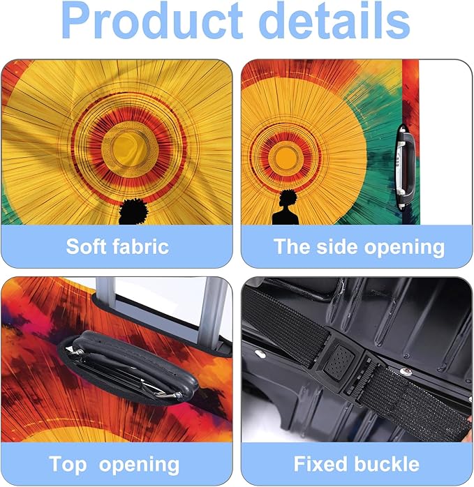 Luggage Cover Washable Suitcase Protector Anti-scratch Suitcase cover Fits 20-34 Inch Luggage (Girl-2, S(20-22inch suitcase))