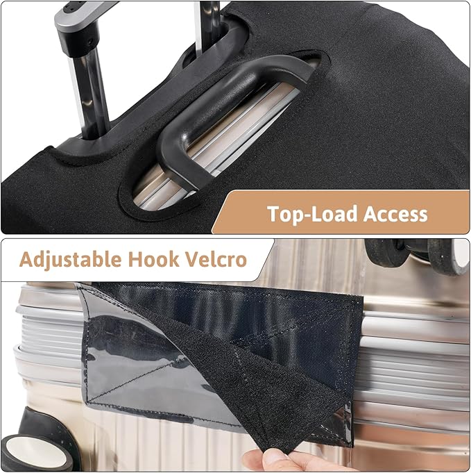OrgaWise Clear Luggage Cover, For Suitcase Tsa Approved Transparent TPU Suitcase Cover Protector Fit 24-26 Inch Luggage