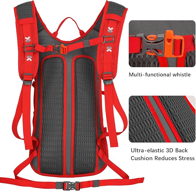 LARIPOP Hydration Backpack, 18L Hiking Backpack with 2L Water Bladder, Lightweight Water Pack for Cycling, Hiking, Biking