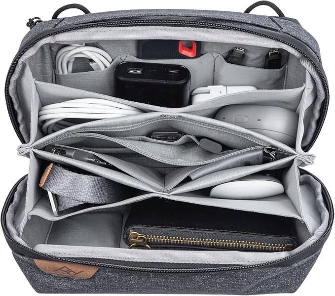 Peak Design Tech Pouch, Coyote, Electronics Organizer for Travel or Everyday Carry, Origami-Style Storage, Cable Pass-Through, Weatherproof, Gear Carry Bag for Men and Women