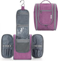 Narwey Small Hanging Toiletry Bag Women Travel Makeup Bag Organizer Toiletries Bag for Travel Size Essentials Accessories Cosmetics (Medium, Dark Purple)