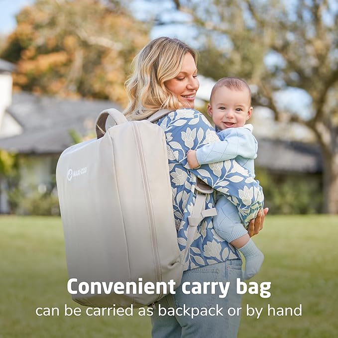 Maxi-COSI Calao Travel Playard, Infant Bassinet, Toddler Playpen, Portable, Lightweight, Foldable, Easy Setup, with Carry Bag, Breathable Mesh, Truffle