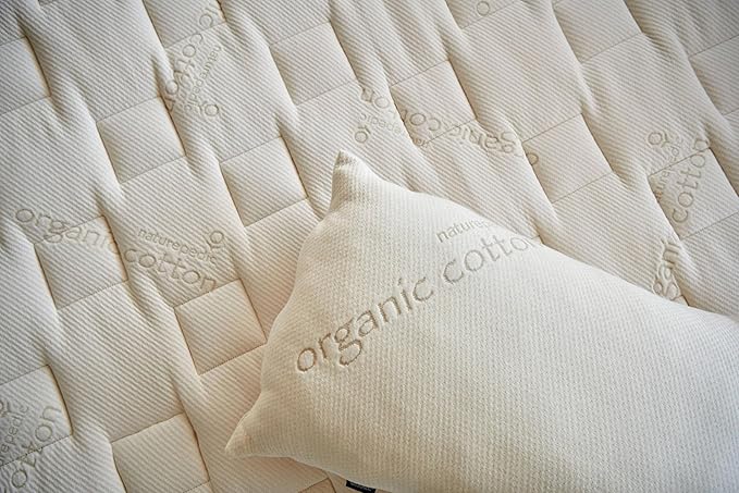 Naturepedic Organic Latex Pillow - Standard Bed Pillow with Soft Comfort - Luxury Pillow with Adjustable Fill for Comfortable Sleeping, Back Support and Neck Pain Relief