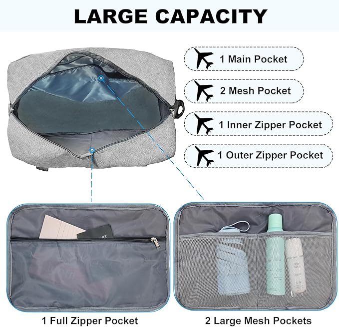 15 Inch Small Carry On Bags for Airplanes Spirit Airlines Personal Item Bag Underseat Foldable Travel Duffle Gym Bags for Women Men(20L, Dark Grey)