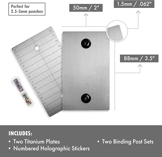 ColdTi - Titanium Bitcoin Seed Plates for Ultra-Secure Ethereum and Crypto Seed Phrase Storage - Premium Seed Phrase Metal - Includes 2 Plates and Seals