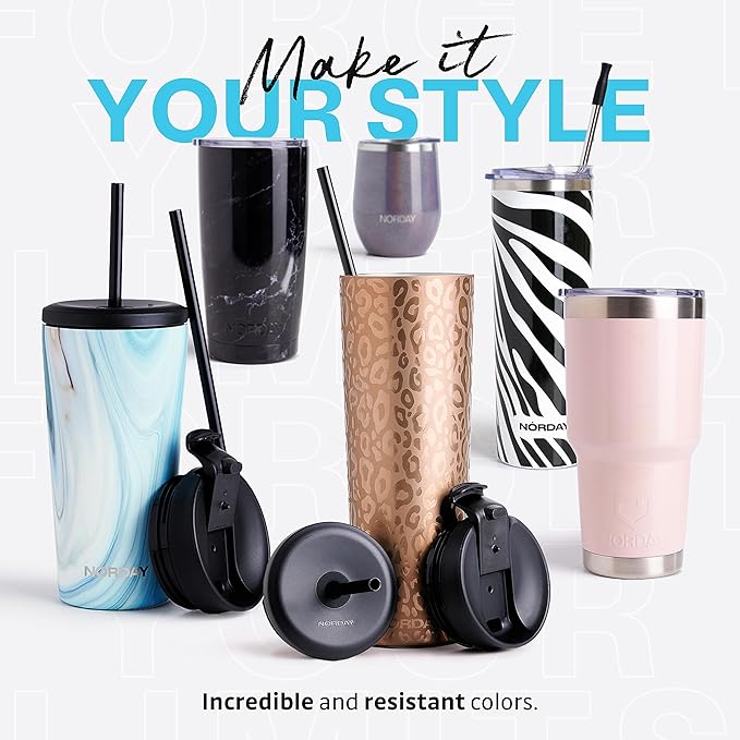 NORDAY | Tumbler with Lid - 30oz - Pink Insulated Tumbler - Stainless Steel Tumblers - Double Wall Vacuum Insulated Travel Coffee Mug for Car Cup Holder - Keeps Temperature for 24hr - Anti Spill Lid