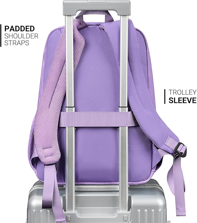 ZORFIN 26L Backpack for College, and Travel: Corduroy Bookbag - Deep Purple