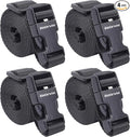 Buckle Straps with Clips, Adjustable Nylon Straps with Buckle, Packing Strap, Black 4 Pack (7’x1)