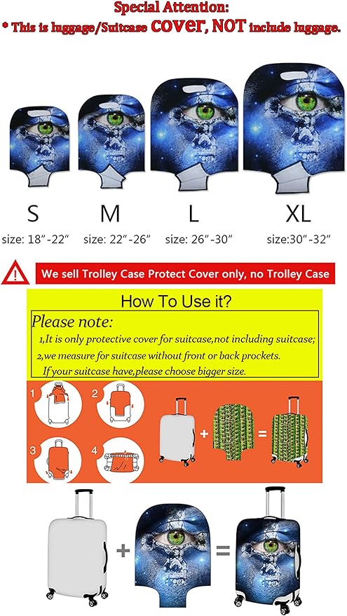 Travel Luggage Cover Anti-scratch Baggage Suitcase Protector Fits 22-25 Inch Luggage, Purple Crystal Butterfly