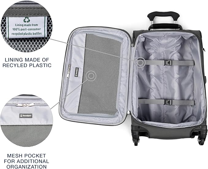 Travelpro Maxlite 5 Softside Expandable Carry-On Luggage with Spinner Wheels, Lightweight, 21-Inch — Shadow Grey