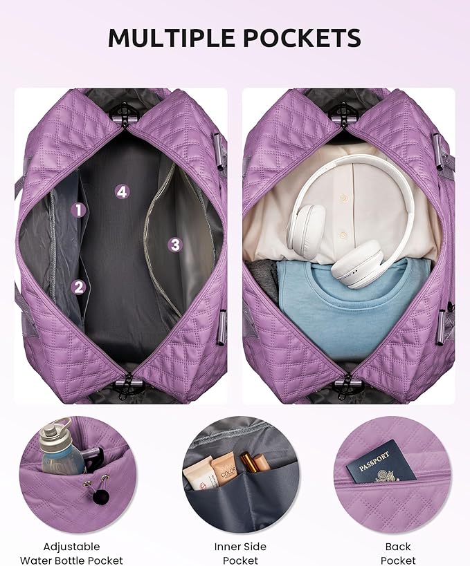 Personalized Initial Duffle Bag - Overnight Weekender with Shoe Compartment & Monogram Travel Bag - Friend Gift (Letter S)