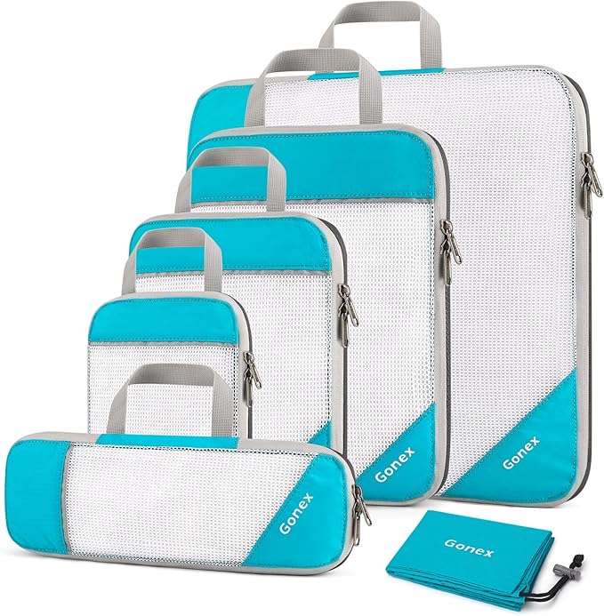 Compression Packing Cubes, Gonex Extensible Storage Mesh Bags Organizers