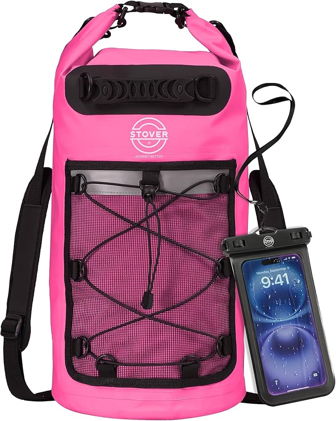 STOVER 5/10/25/30/40/55L Waterproof Backpack- Floating Dry Bag for Kayaking, Travel, Beach, Hiking, & Camping, Men/Women